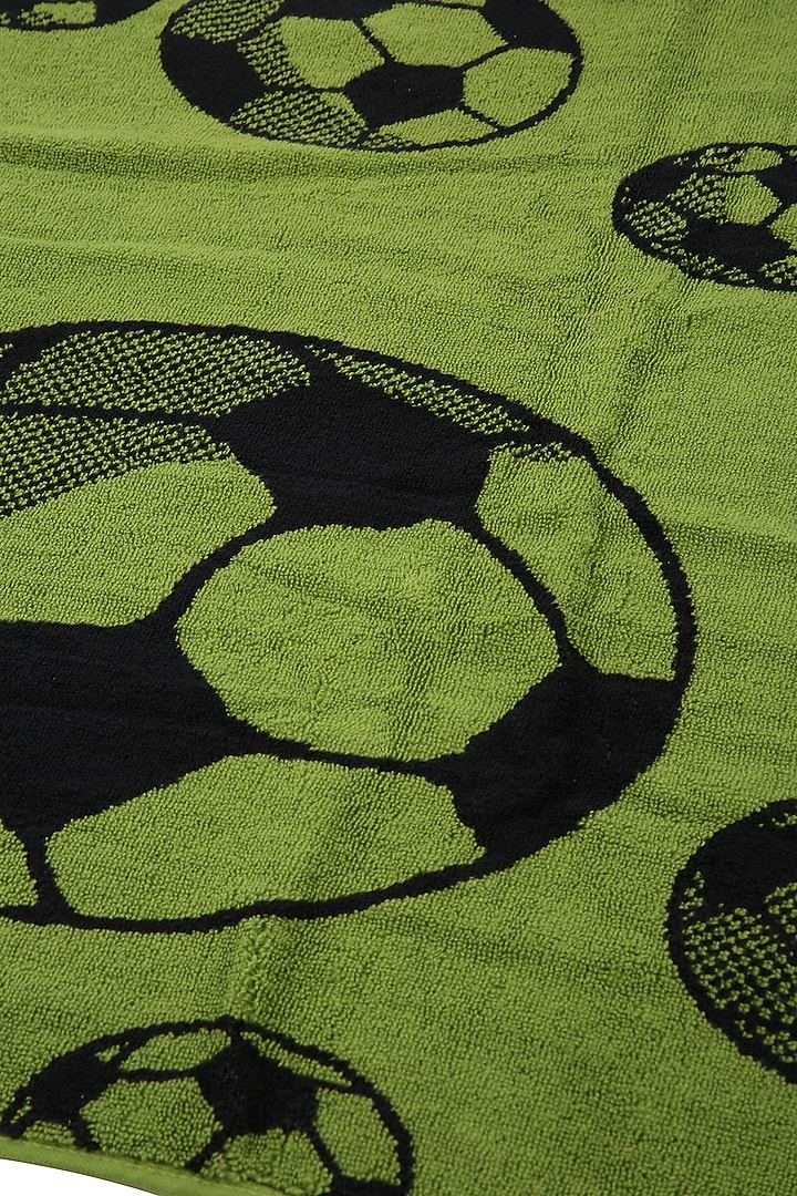 Olive Green Cotton Jacquard Towel by Bonheur at Pernia's Pop Up Shop
