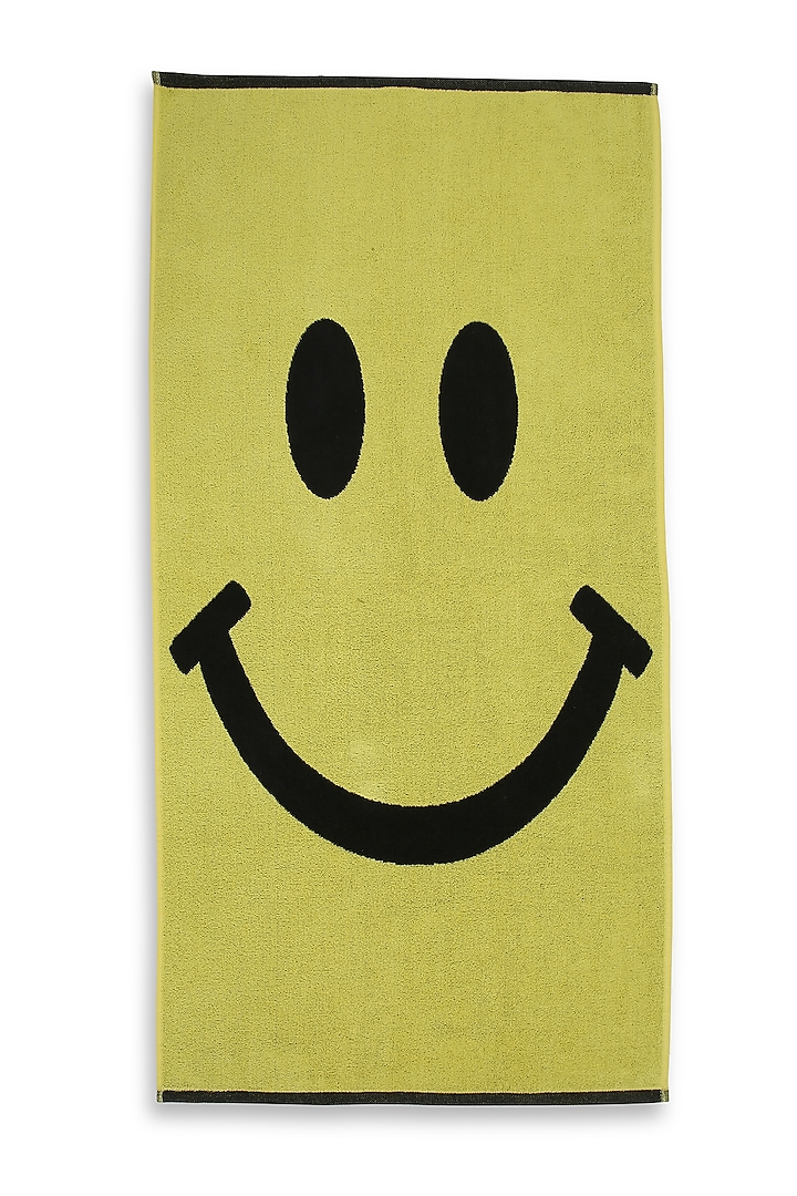 Pale Yellow Cotton Jacquard Towel by Bonheur