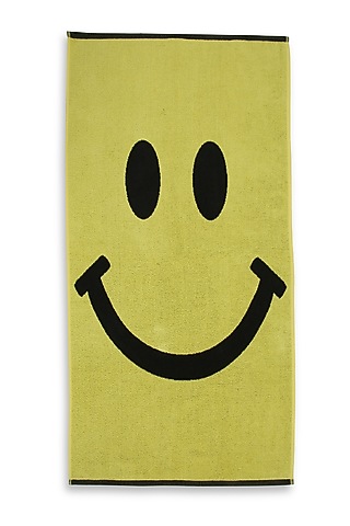 Pale Yellow Cotton Jacquard Towel by Bonheur