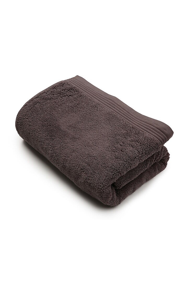 Dark Brown Cotton Towel by Bonheur