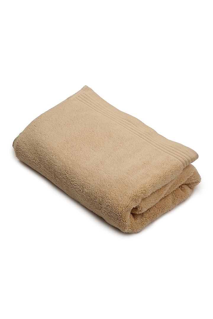 Beige Cotton Towel by Bonheur