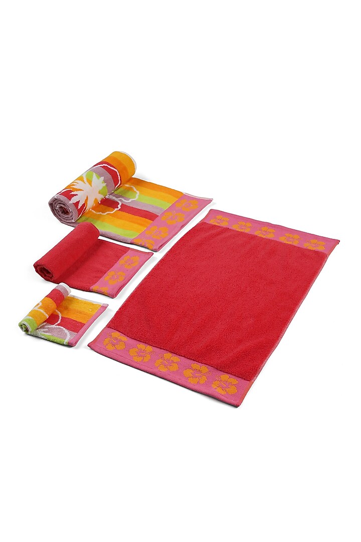 Multi-Colored Cotton Yarn Dyed Towel (Set of 4) by Bonheur at Pernia's Pop Up Shop