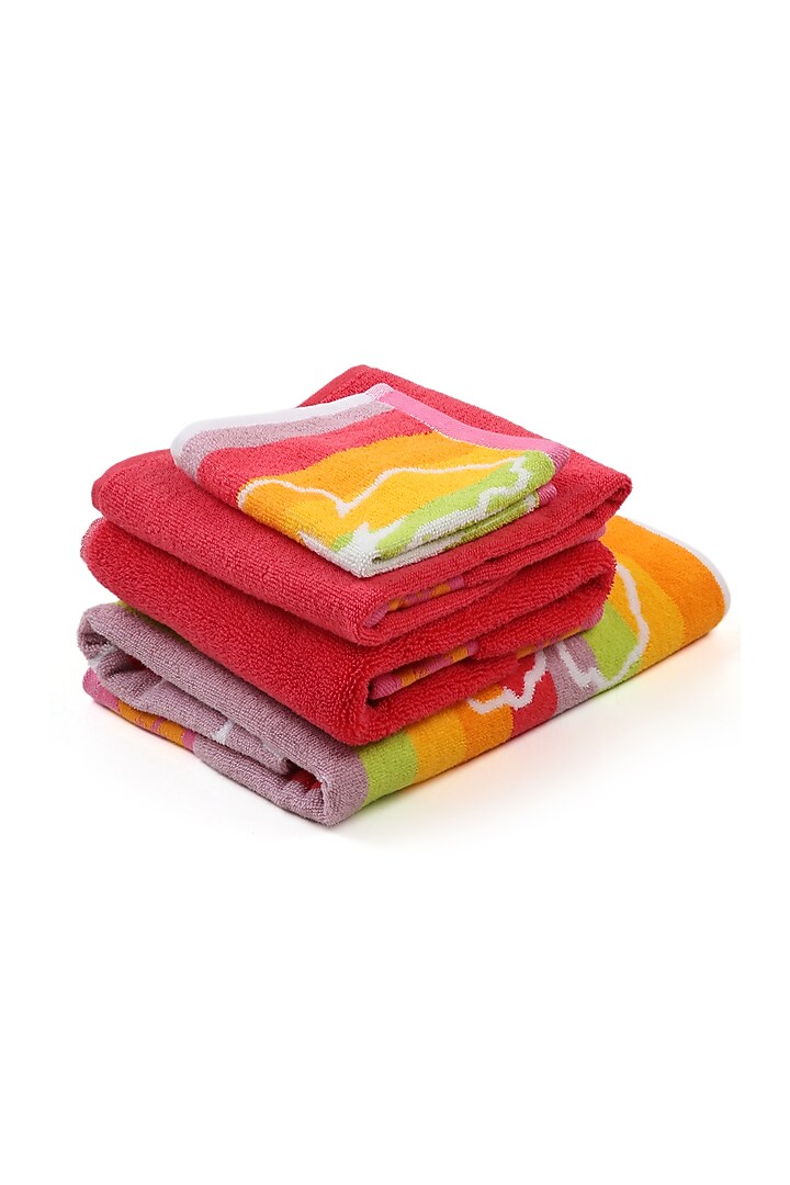 Multi-Colored Cotton Yarn Dyed Towel (Set of 4) by Bonheur at Pernia's Pop Up Shop