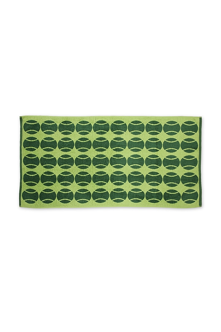 Green Cotton Yarn Dyed Bath Towel by Bonheur