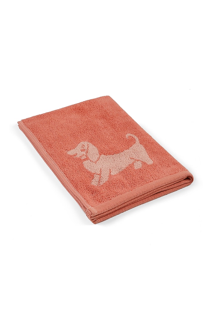 Peach Cotton Yarn Dyed Bath Towel by Bonheur at Pernia's Pop Up Shop