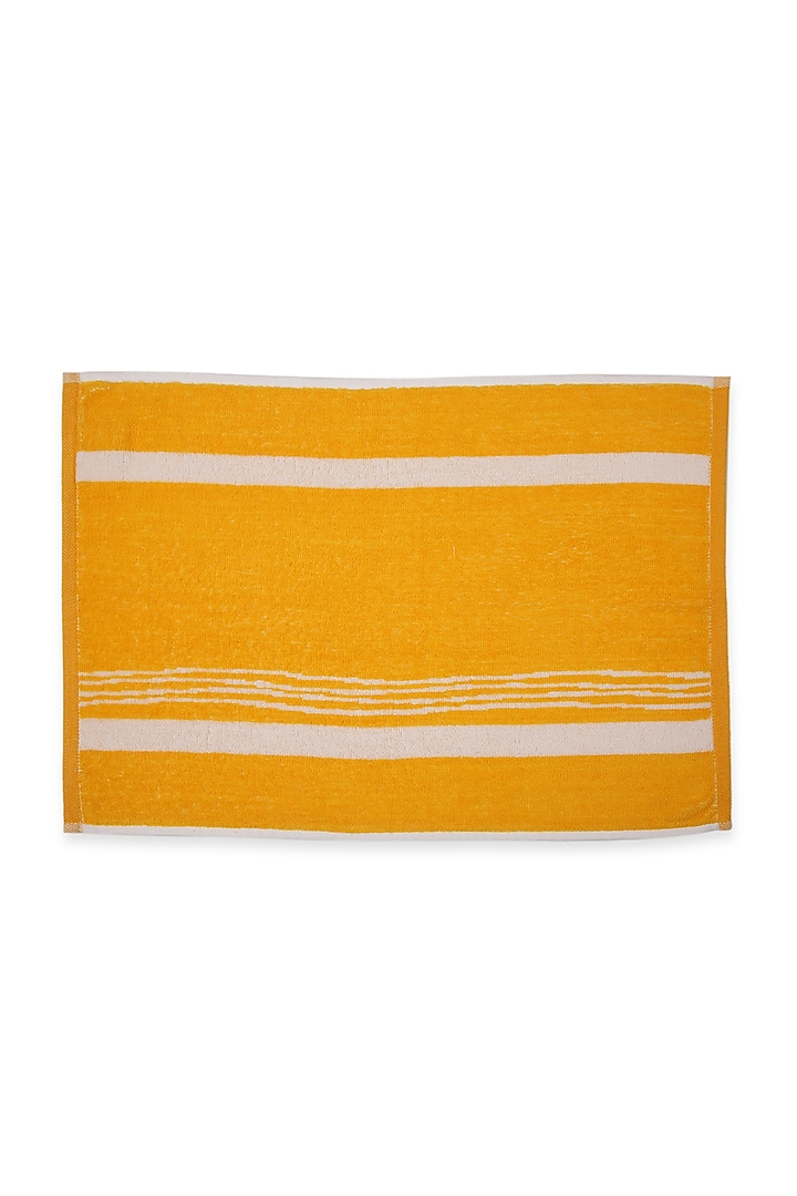 Yellow Cotton Yarn Dyed Bath Towel by Bonheur