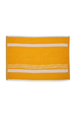 Yellow Cotton Yarn Dyed Bath Towel by Bonheur