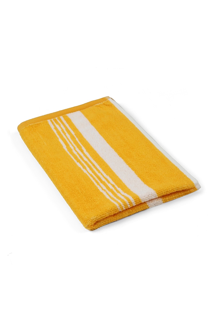 Yellow Cotton Yarn Dyed Bath Towel by Bonheur at Pernia's Pop Up Shop