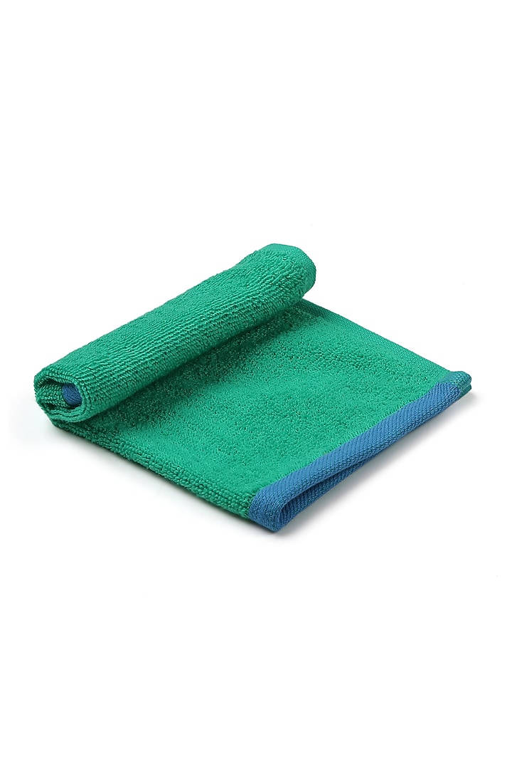 Green Cotton Yarn Dyed Hand Towel by Bonheur at Pernia's Pop Up Shop