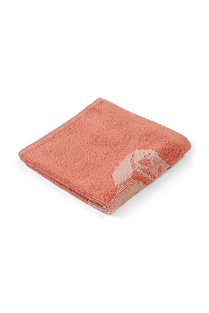 Peach Cotton Yarn Dyed Hand Towel by Bonheur at Pernia's Pop Up Shop