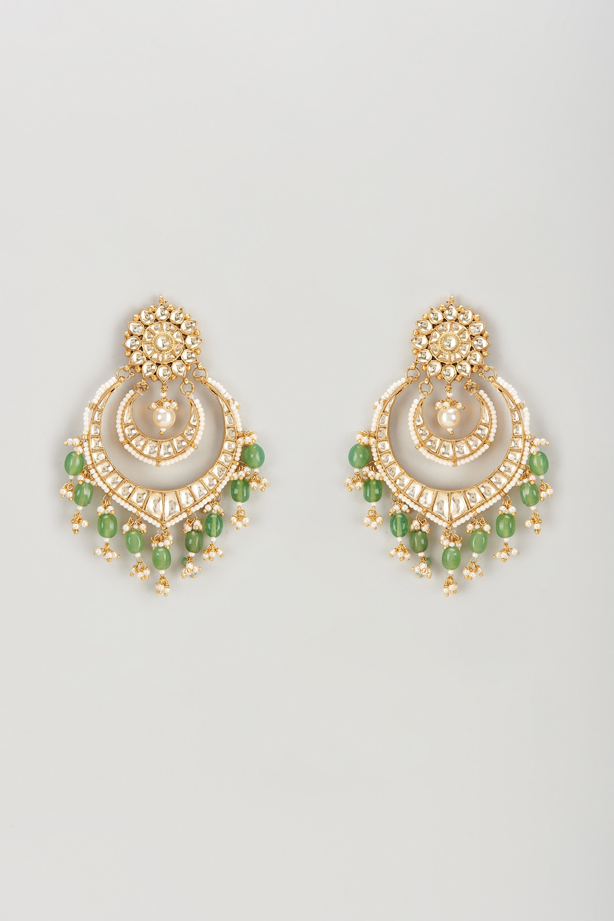 Gold Plated Kundan & Jadtar Stone Jhumka Earrings Design by Bombay Polki at  Pernia's Pop Up Shop 2024