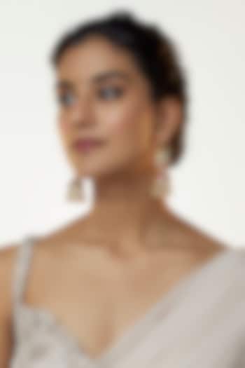 Gold Plated Kundan Polki & Multi-colored Jadtar Stone Jhumka Earrings by Bombay Polki at Pernia's Pop Up Shop