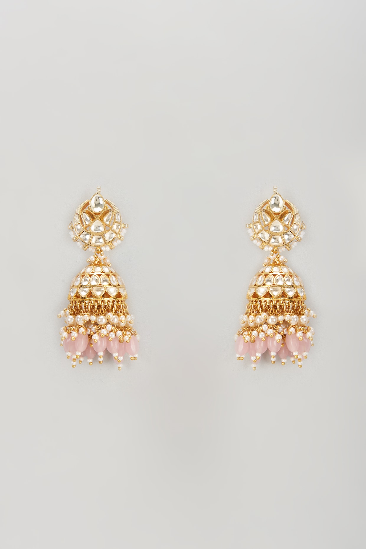 Gold Plated Navratna Earrings | Statement Indian Earrings ER 449