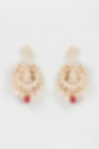 Gold Plated Kundan Polki Chandbali Earrings by Bombay Polki at Pernia's Pop Up Shop