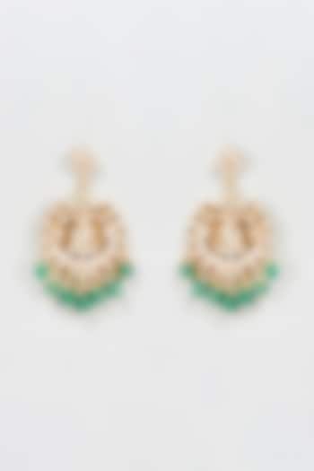 Gold Plated Kundan & Semi-Precious Bead Chandbali Earrings by Bombay Polki at Pernia's Pop Up Shop