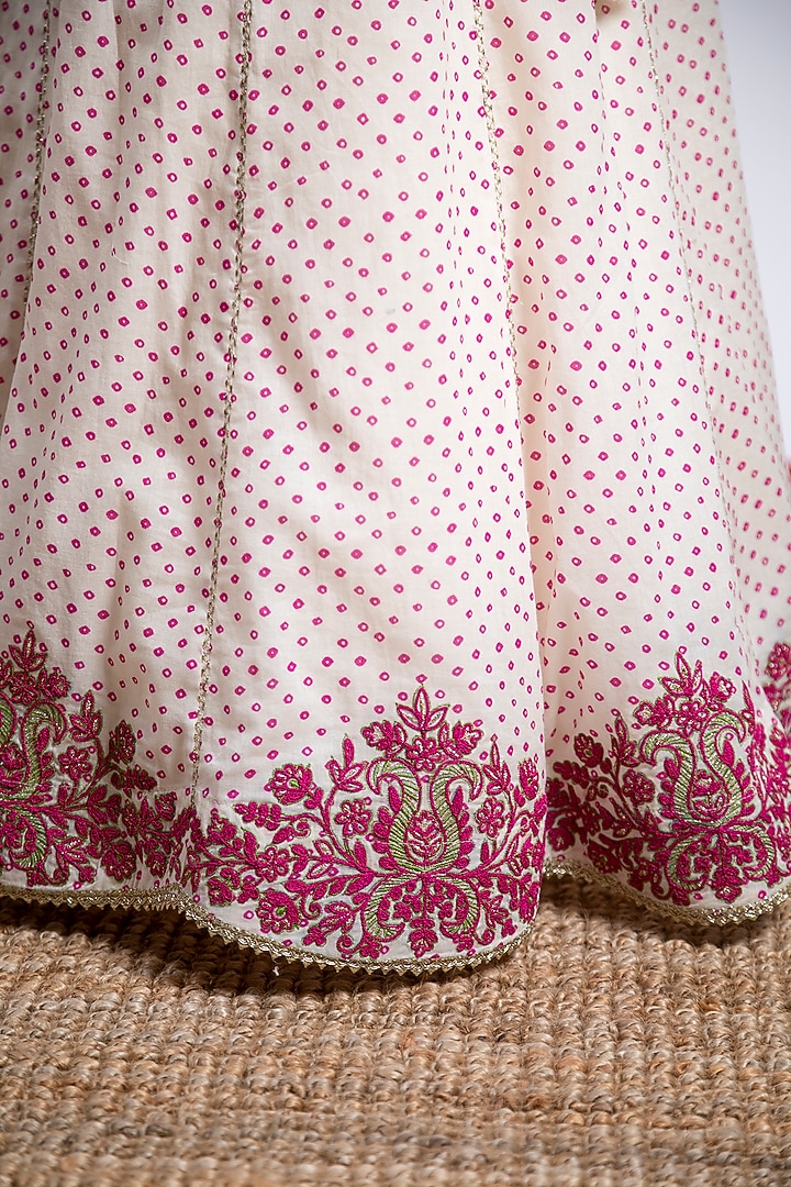 Ivory Embroidered Lehenga Set For Girls by Boteh at Pernia's Pop Up Shop