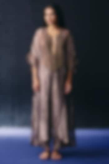Copper Tissue Crystal Embroidered Kaftan Set by BO TREE at Pernia's Pop Up Shop