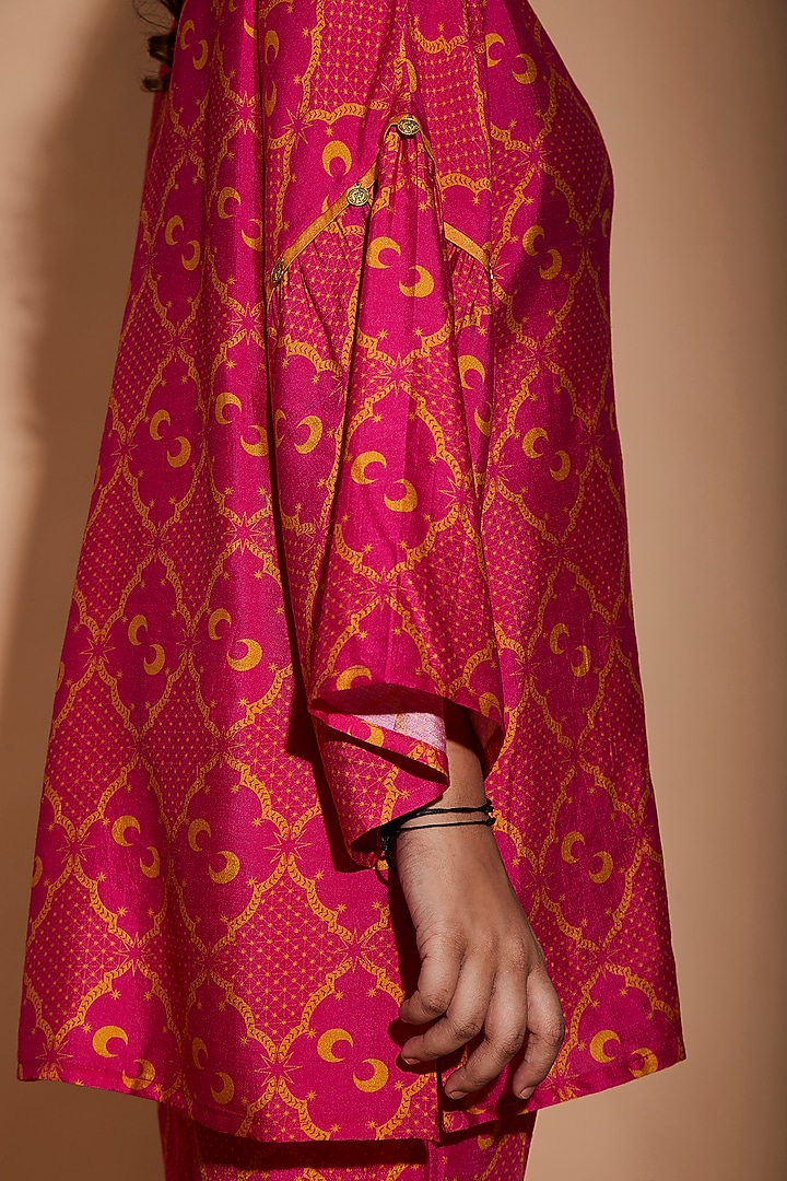 Pink Viscose & Cotton Printed Shirt by BO TREE at Pernia's Pop Up Shop