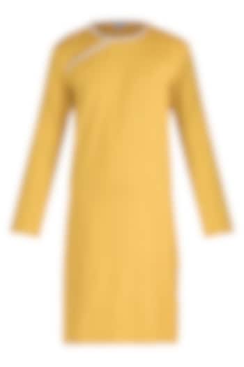 Yellow Kurta With Shoulder Buttons by Bohame Men