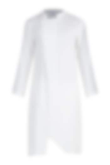 White Kurta With Side Buttons by Bohame Men