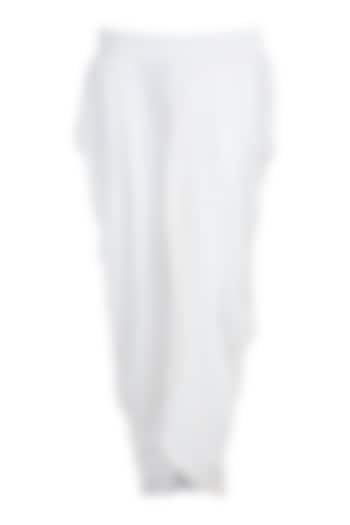 White Cotton Dhoti Pants by Bohame Men