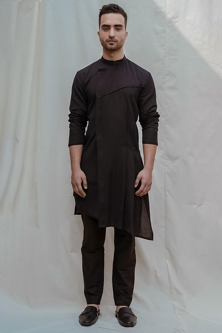 Black Kurta With Pants by Bohame Men at Pernia's Pop Up Shop