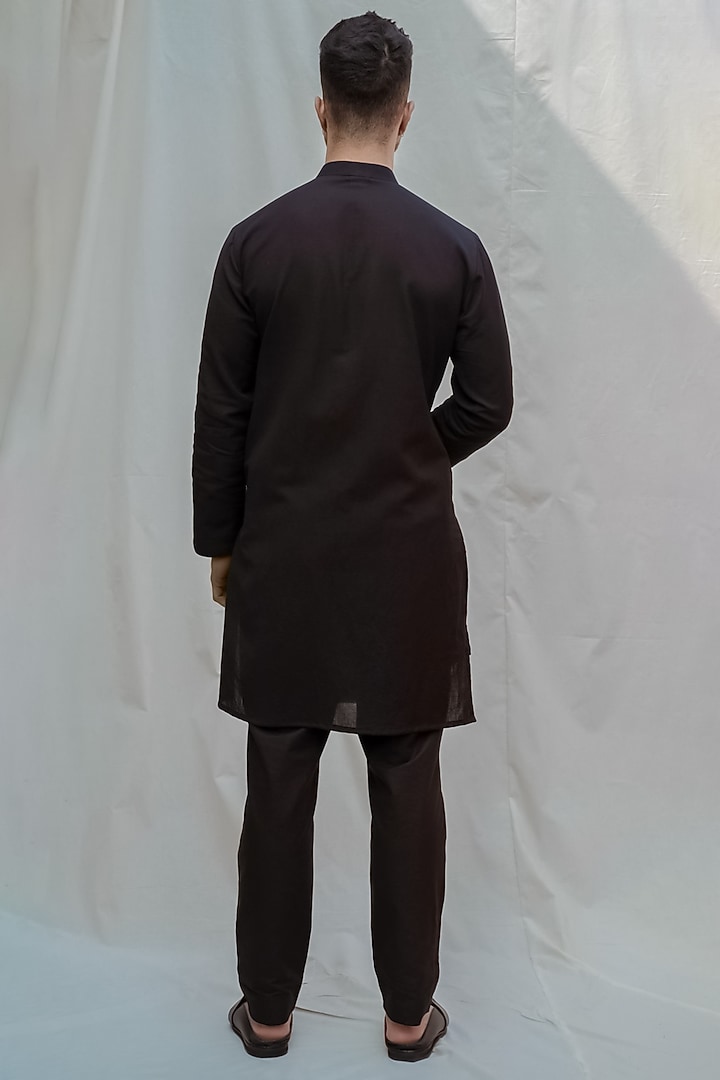 Black Kurta With Pants by Bohame Men at Pernia's Pop Up Shop