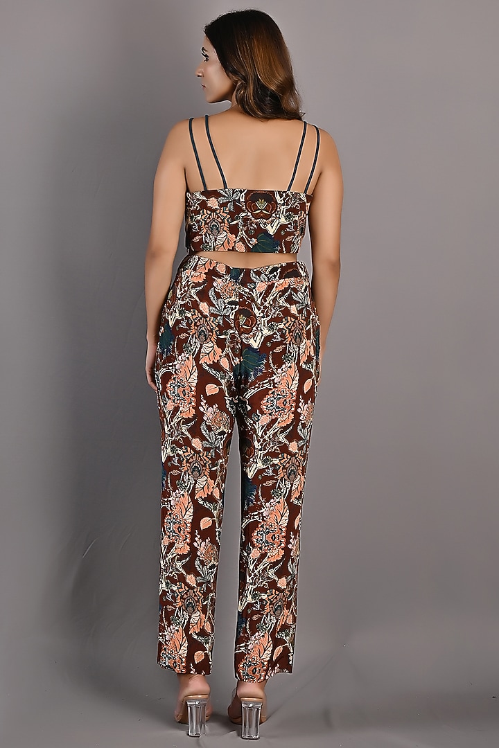Maroon Printed Cape Set by Bohame at Pernia's Pop Up Shop