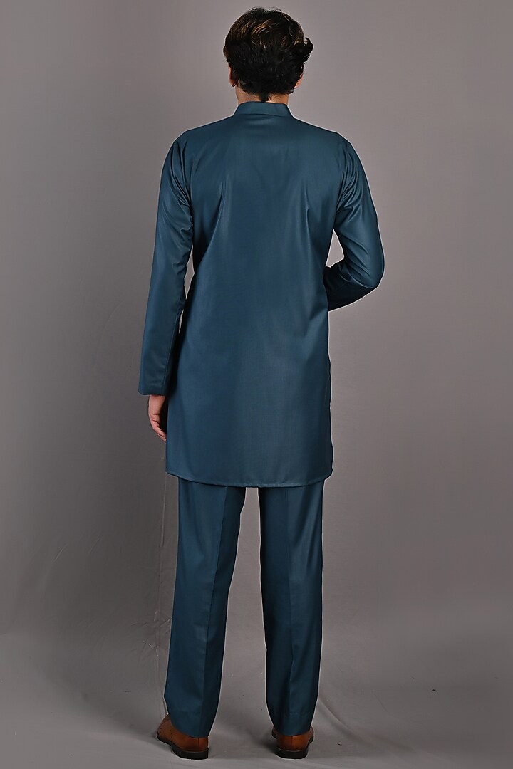 Maroon Cotton Satin Digital Printed Nehru Jacket Set by Bohame Men at Pernia's Pop Up Shop