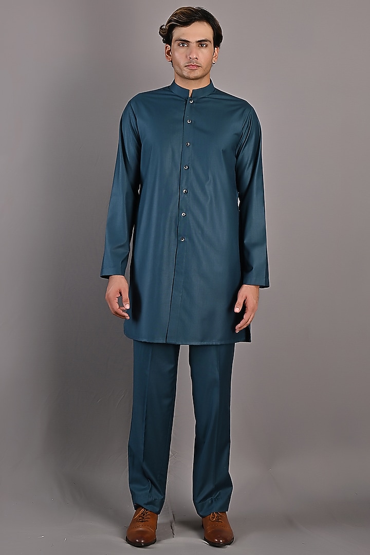 Maroon Cotton Satin Digital Printed Nehru Jacket Set by Bohame Men at Pernia's Pop Up Shop