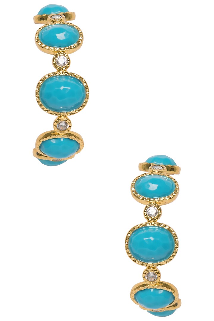 Turquoise frida hoop earring available only at Pernia's Pop Up Shop.
