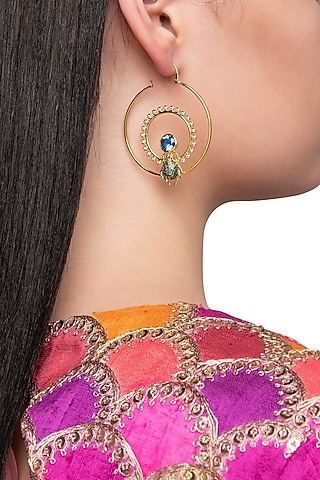Multi Colored Bettle Loop Earring by The Bohemian