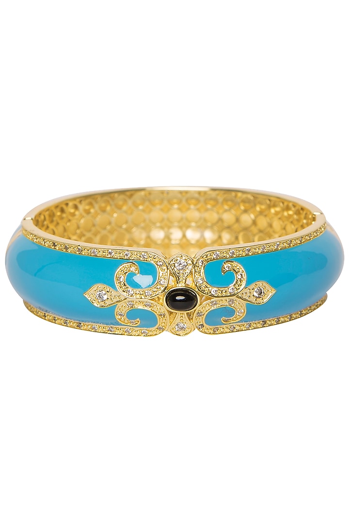 Turquoise blue vintage detailed bangle available only at Pernia's Pop Up Shop.