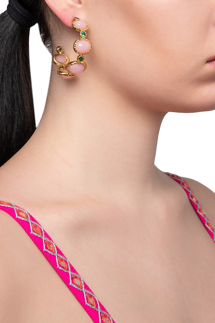 Pink Frida Hoop Earrings by The Bohemian