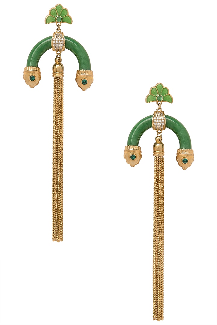 Green half hoop earrings available only at Pernia's Pop Up Shop.