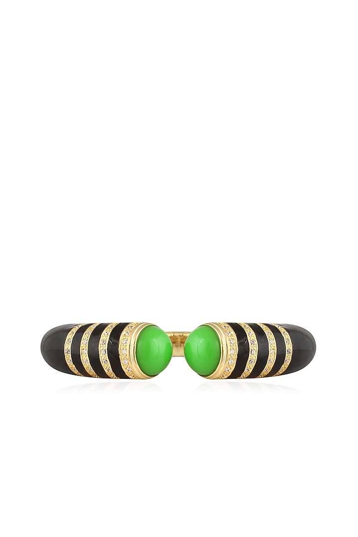 The Bohemian presents Black pyramid enamel bangle available only at Pernia's Pop Up Shop.