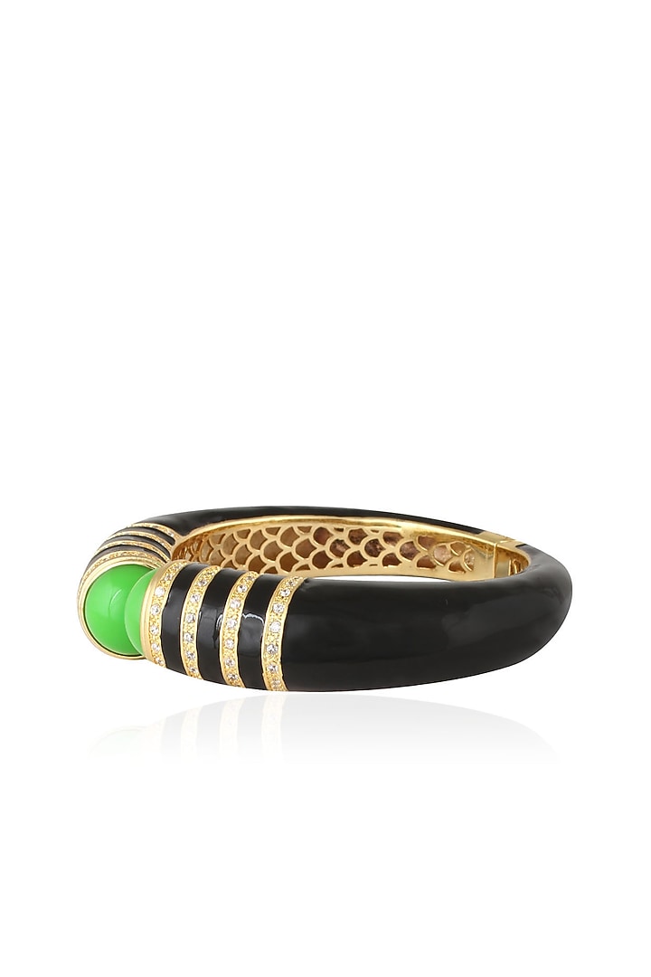 The Bohemian presents Black pyramid enamel bangle available only at Pernia's Pop Up Shop.