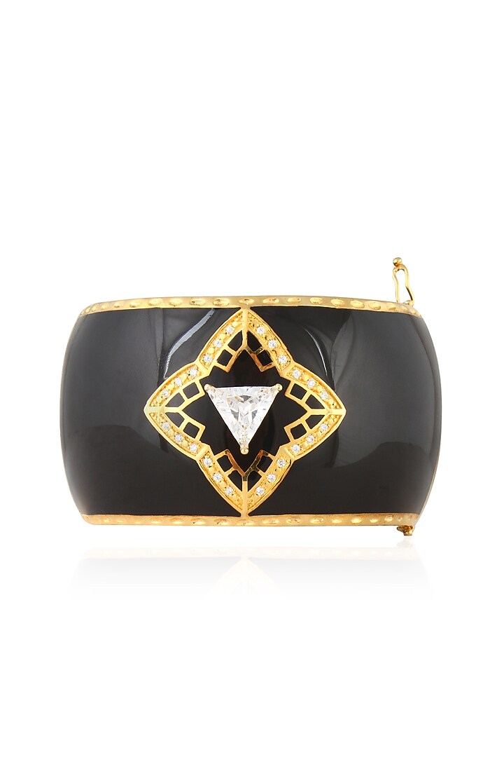 The Bohemian presents Black cubic zircons resin bangle available only at Pernia's Pop Up Shop.