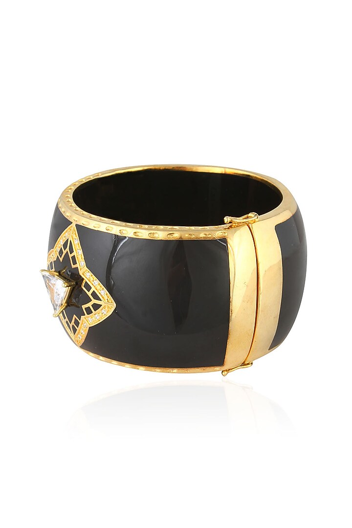 The Bohemian presents Black cubic zircons resin bangle available only at Pernia's Pop Up Shop.