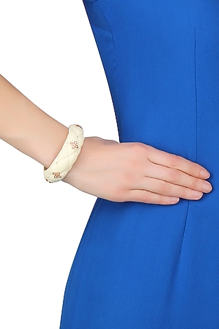 Rose Gold Plated White Star Motif Resin Bangle by The Bohemian