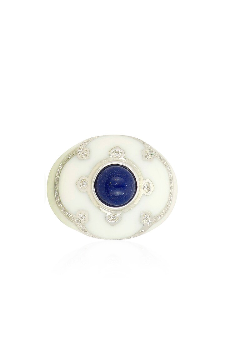 The Bohemian presents White resin pantheon ring available only at Pernia's Pop Up Shop.