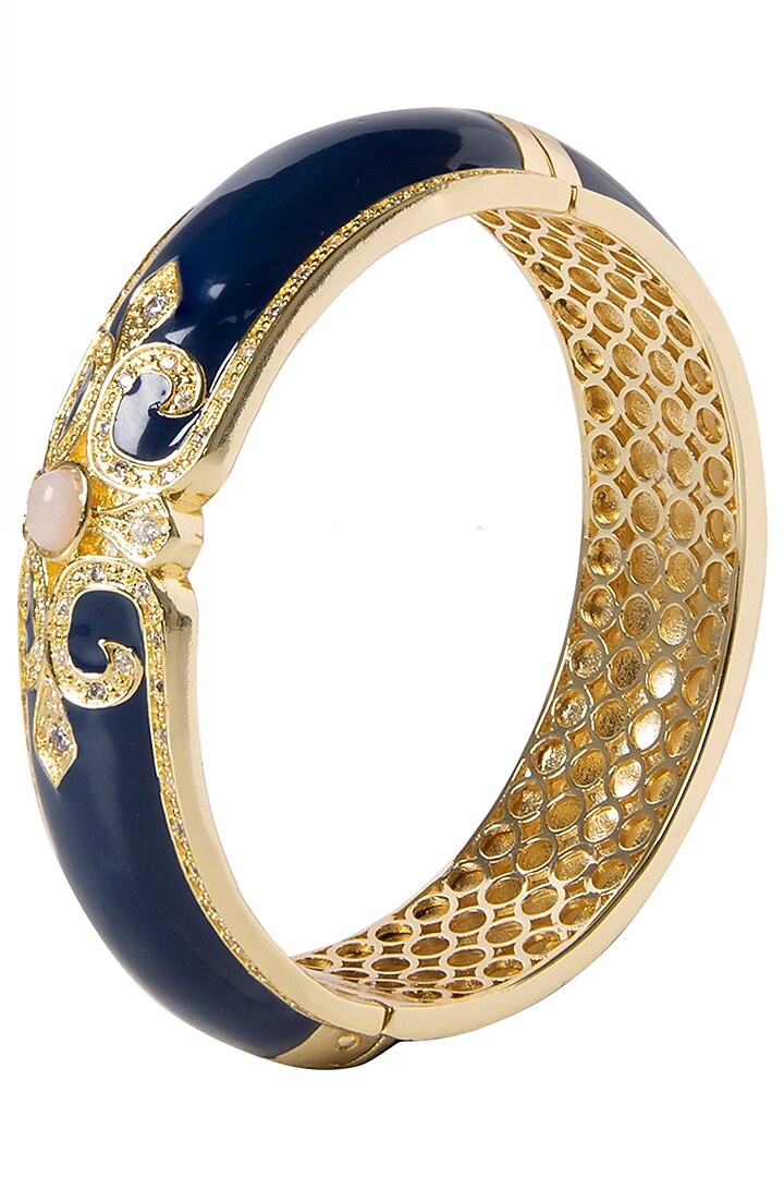 Navy blue and white vintage detailed bangle available only at Pernia's Pop Up Shop.