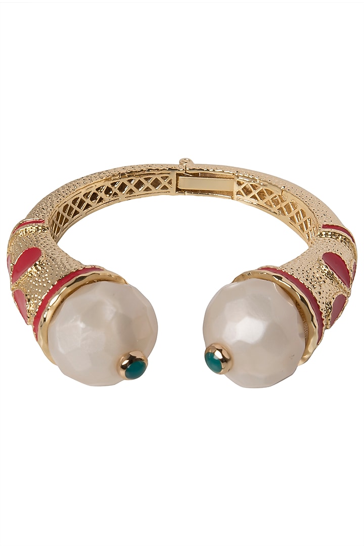 White and red cathedral open bangle available only at Pernia's Pop Up Shop.