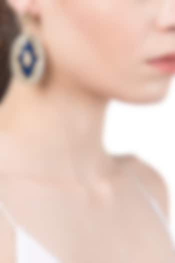 Shades Of Blue Scroll Lines Earrings by The Bohemian