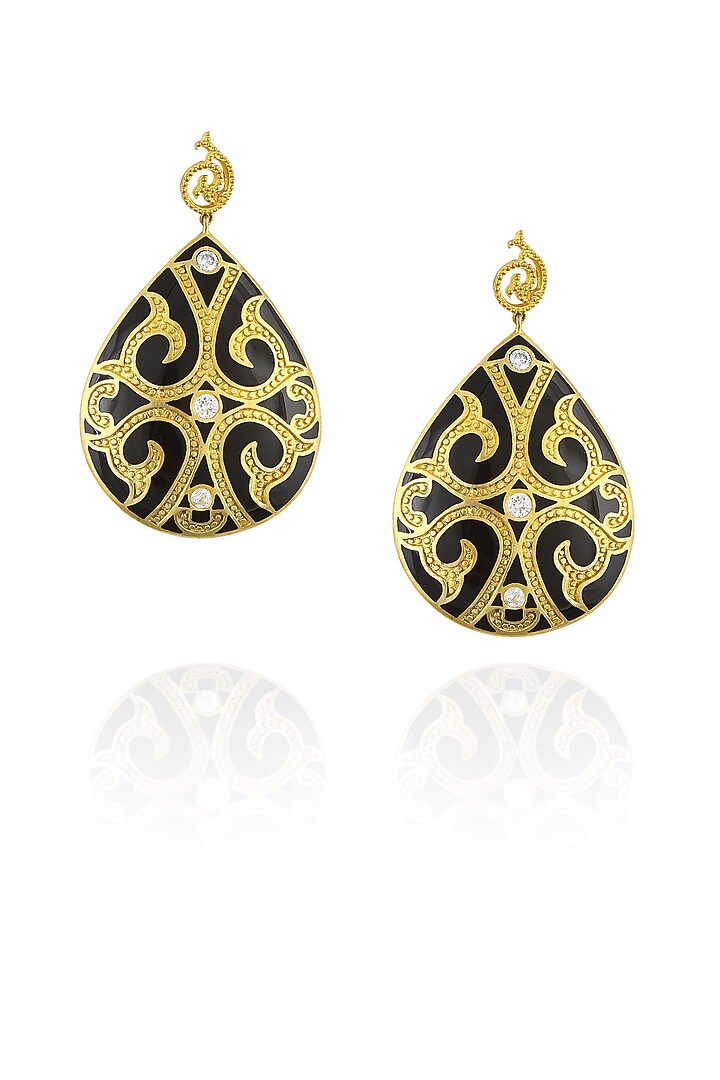 The Bohemian presents Black french lace earrings available only at Pernia's Pop Up Shop.