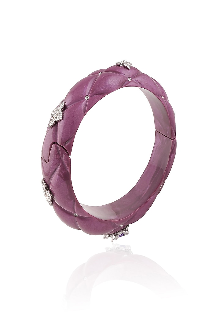 The Bohemian presents Pearly purple dazzling star shaped motif bangle available only at Pernia's Pop Up Shop.