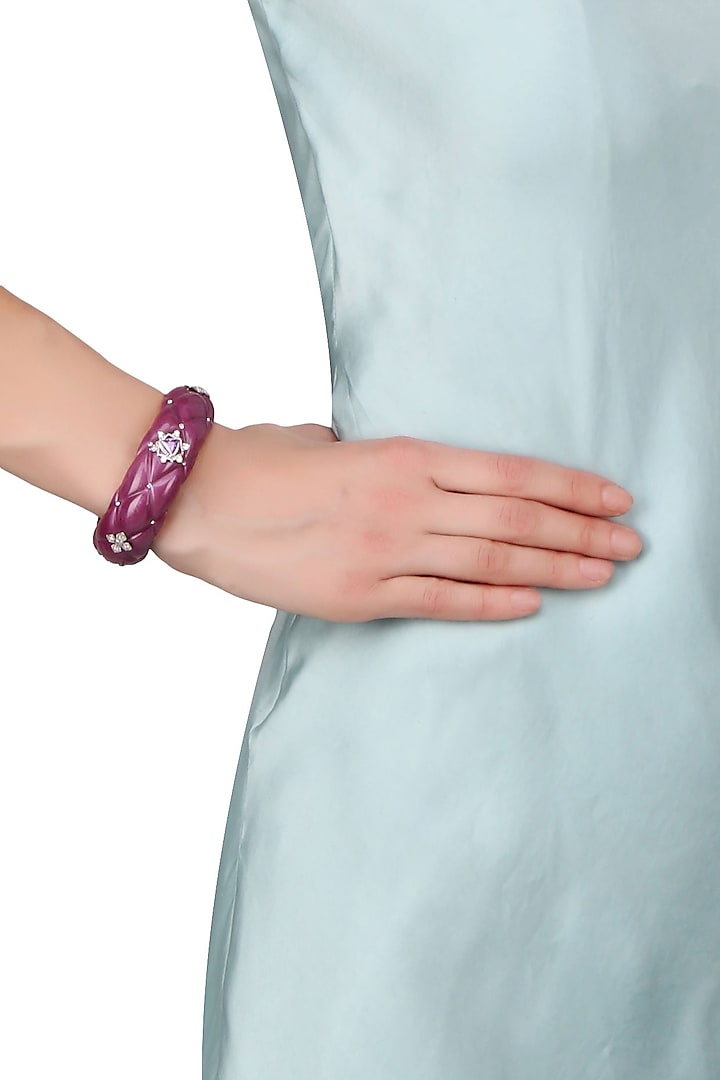 Pearly Purple Dazzling Star Motif Bangle by The Bohemian