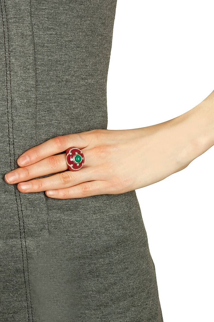 Rhodium plated the pantheon ring available only at Pernia's Pop Up Shop.