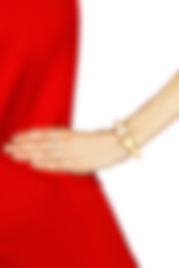 Gold plated divory and khaki pyramid enamel bangle available only at Pernia's Pop Up Shop.