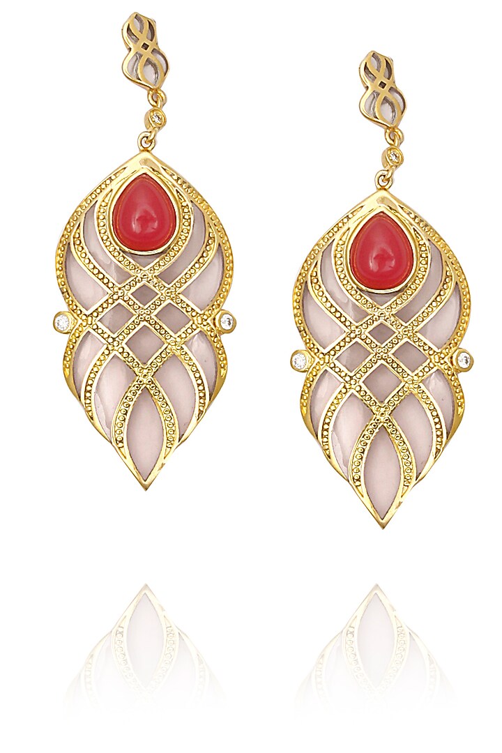 Gold plated criss cross earrings available only at Pernia's Pop Up Shop.
